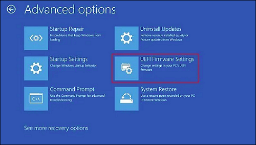 open the uefi firmware settings