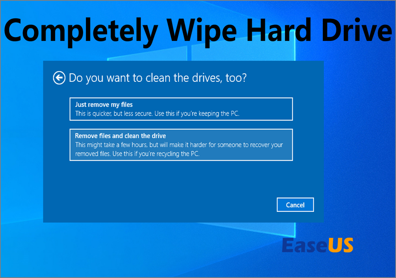 How to Completely Wipe Hard Drive in Window 10 11 3 Ways