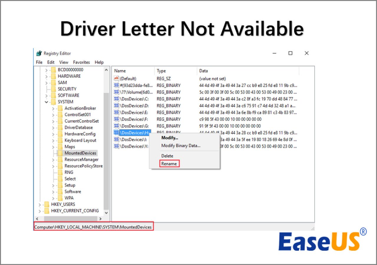 drive letter assignment error