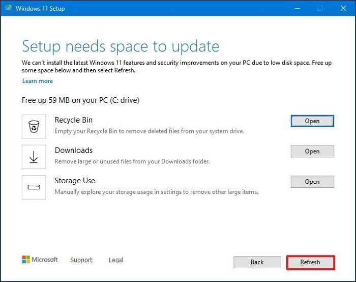 free up more disk space