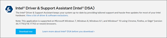 intel drive support assistant