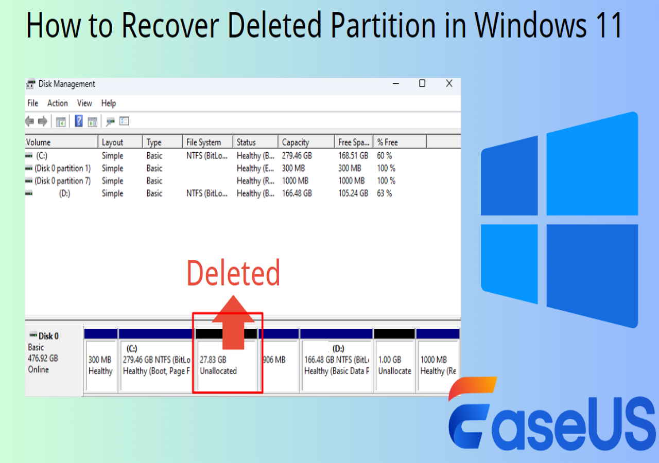 How to Recover Deleted Partition Windows 11 - Way 1 Works Best