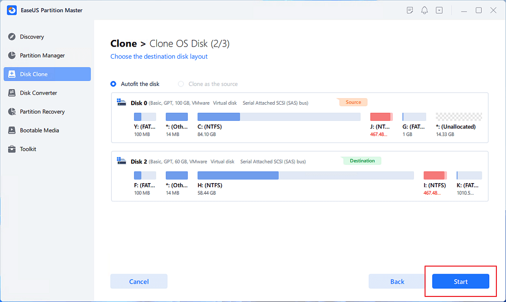 Confirm to clone OS to a new drive