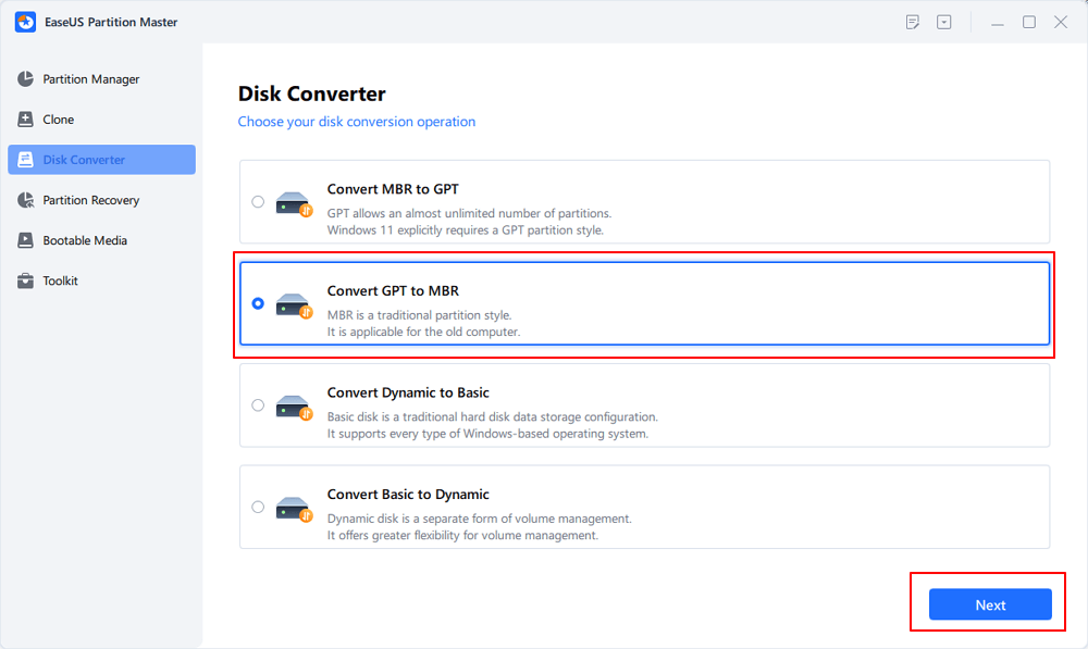 Convert GPT to MBR Without Data Loss [3 Methods] - EaseUS