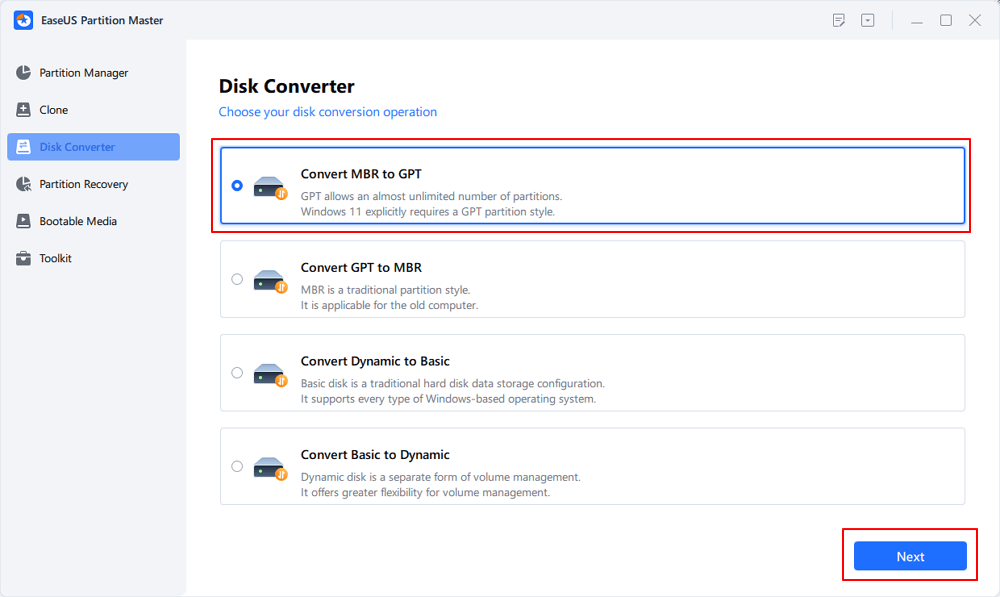 convert disk