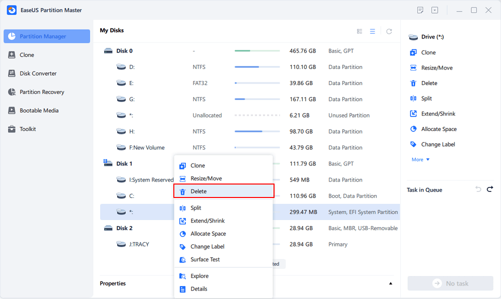 delete partition