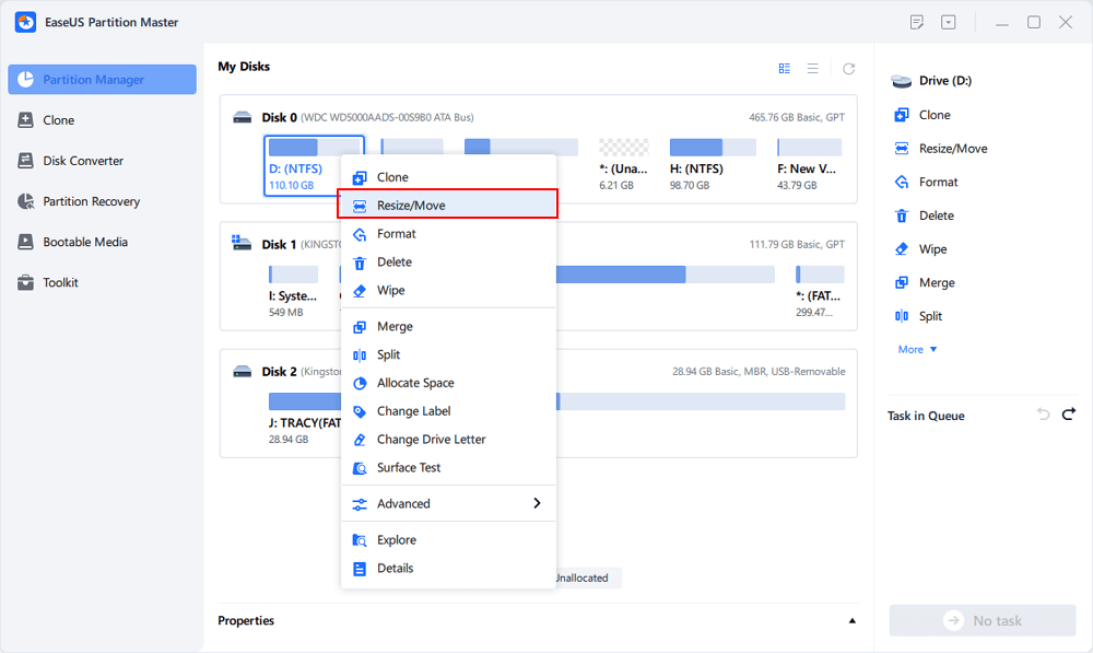 extend partition -1