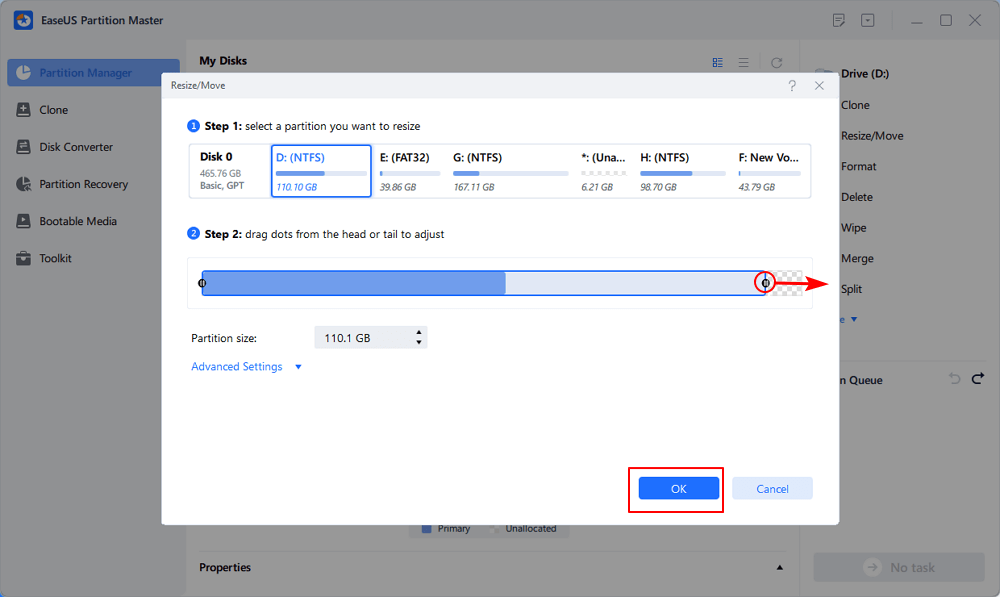 extend partition -2