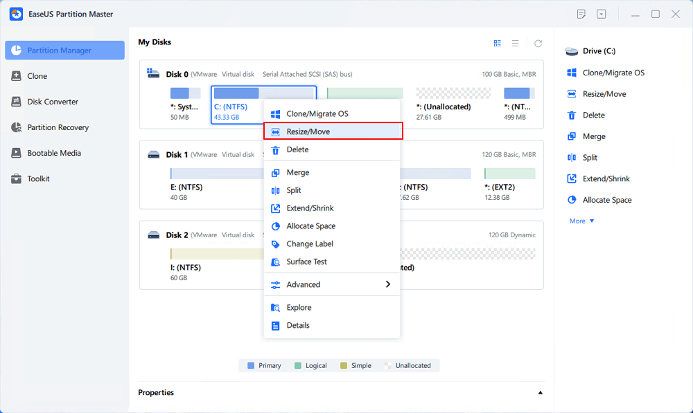 Add space to C drive