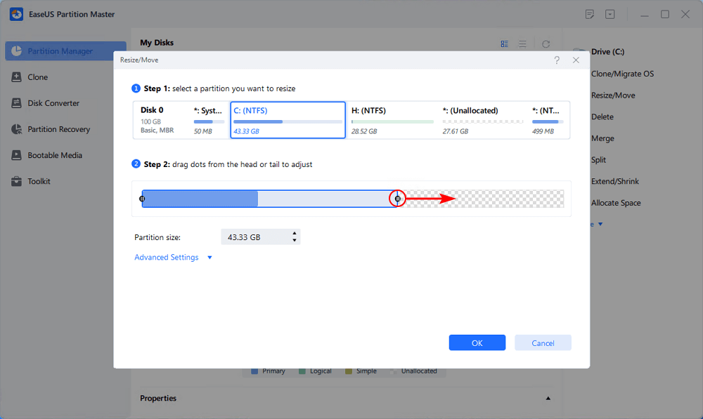 Add space to C drive