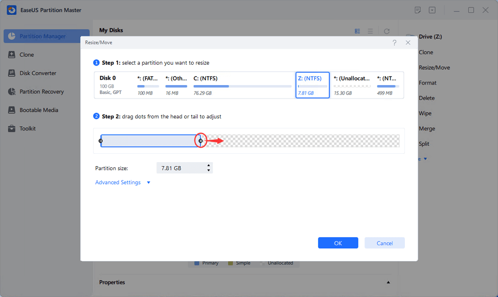 can t extend partition into unallocated space