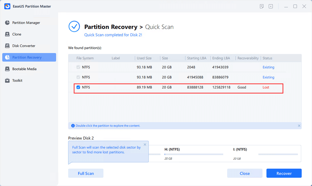 license key partition find and mount