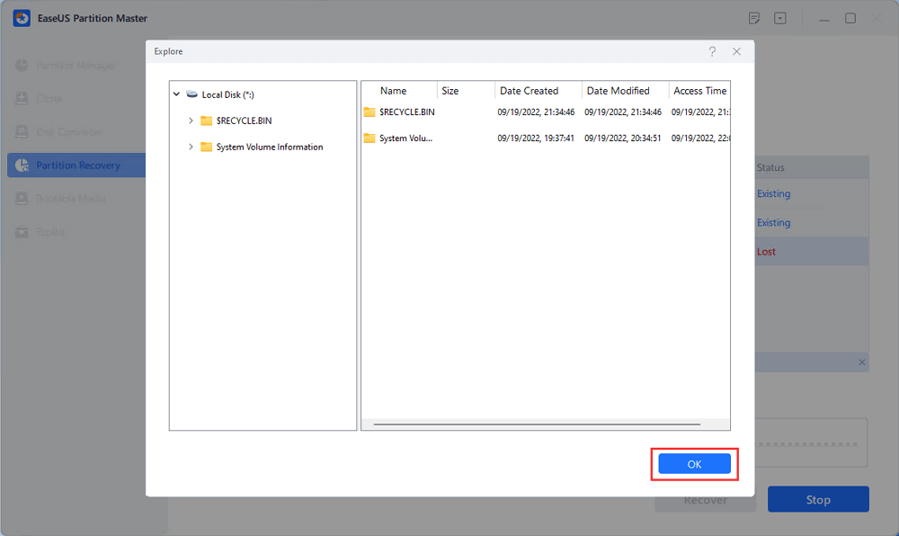 partition recovery step 3