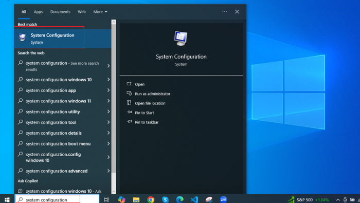 system-configuration-search-tab