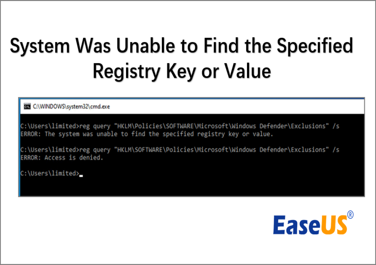 How To Fix System Was Unable To Find The Specified Registry Key Or ...