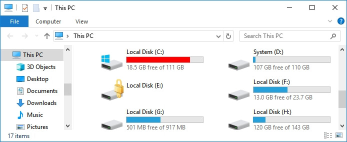 local disk e appeared