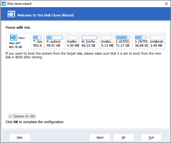 edit the new hard disk after clone