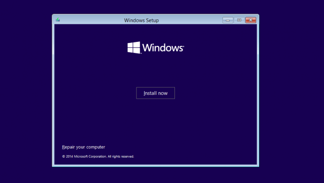 windows standard installation step 2