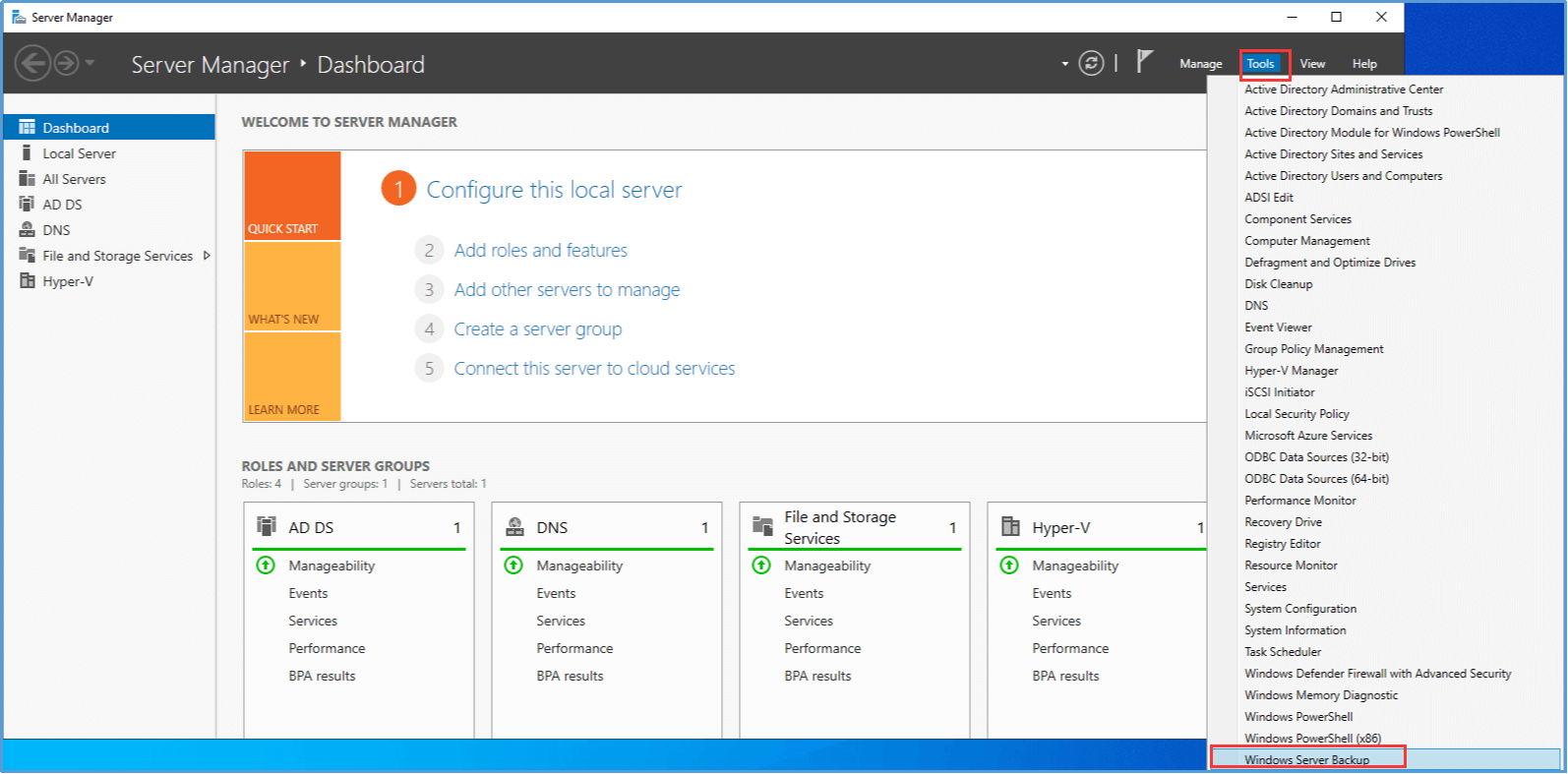 windows server backup