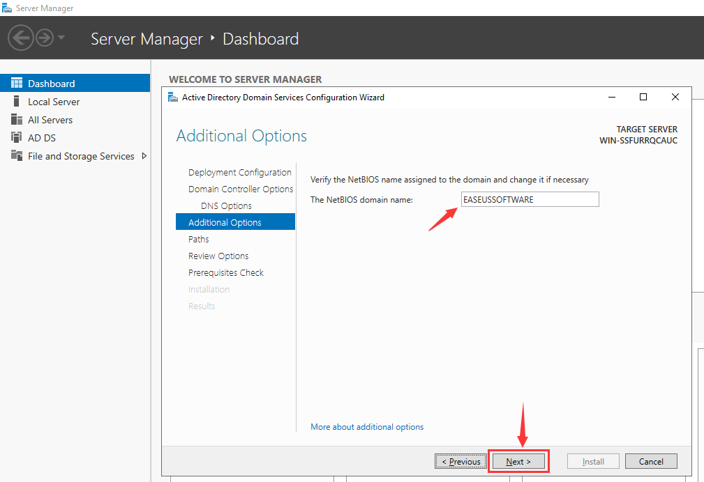 additional options in active directory