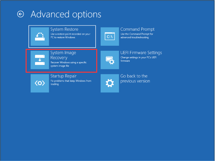 system image recovery