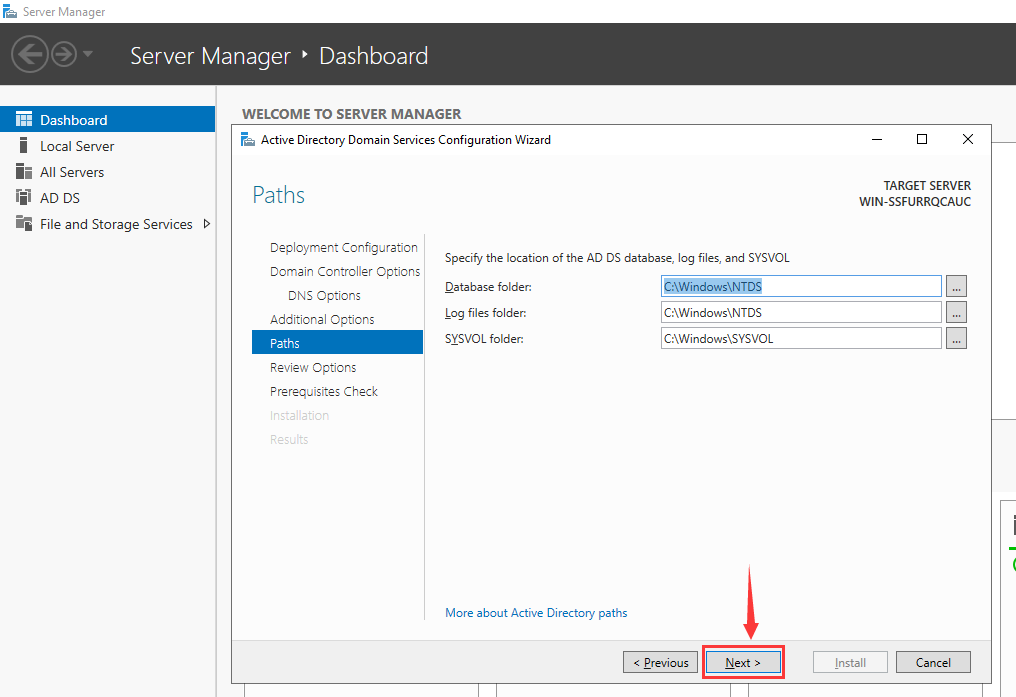 set path for active directory