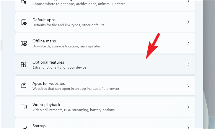 optional features in windows 11