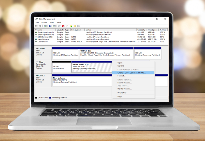 Assign a new drive letter to the usb drive