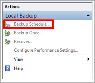 backup schedule