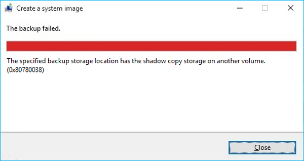 has the shadow copy on another volume
