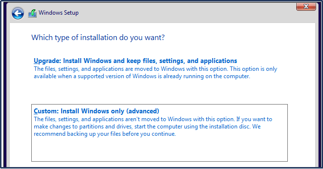 install windows only