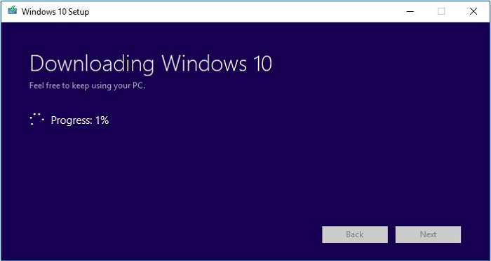 Downloading windows 10 update