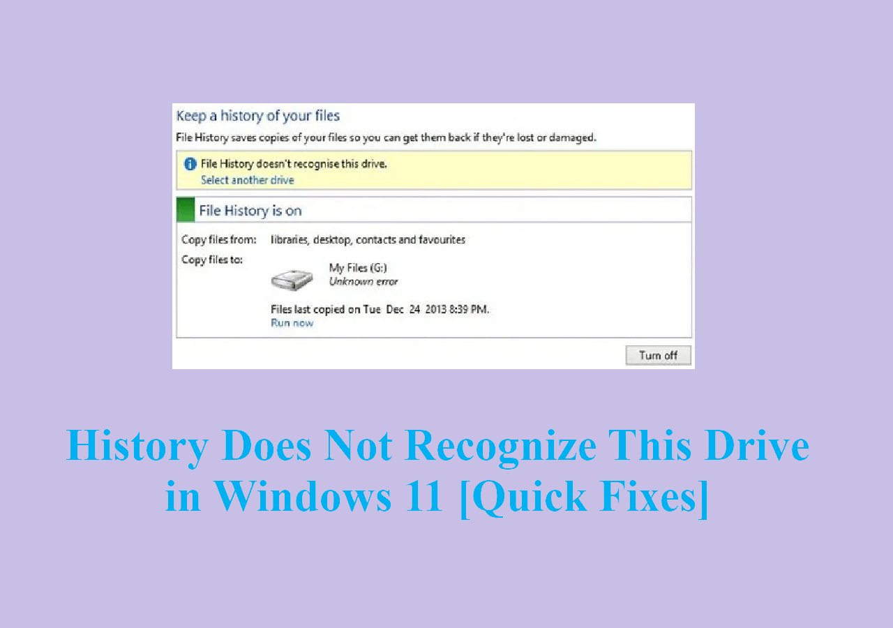 File History Does Not Recognize This Drive in Windows 11