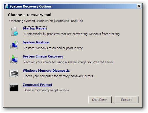 system image recovery