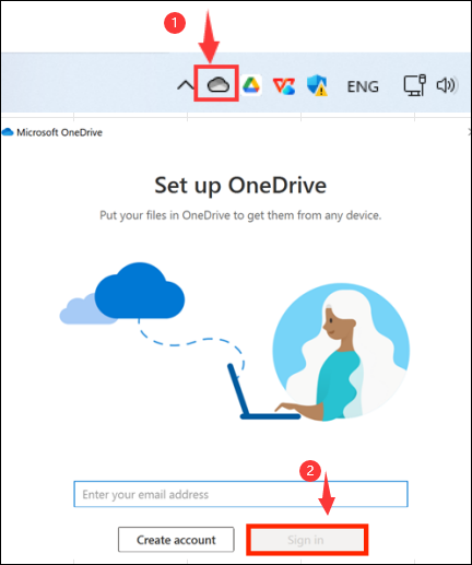 log in to your onedrive account