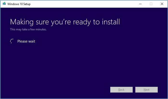 Ready to install Windows 10