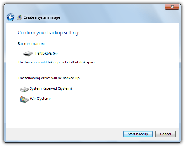 Windows backup