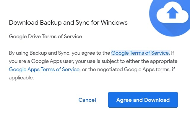 download google backup and sync