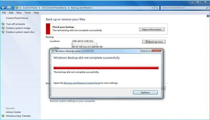 windows backup error