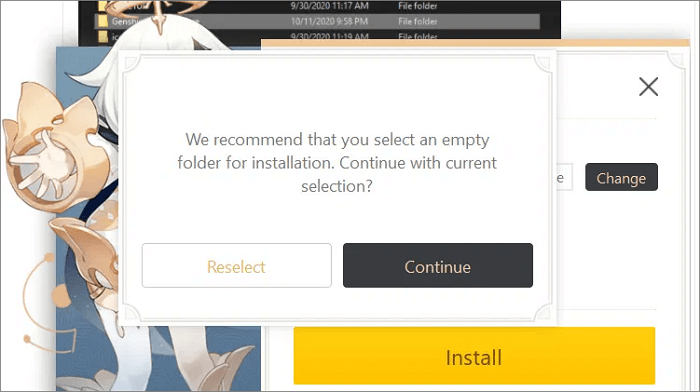 continue and install genshin