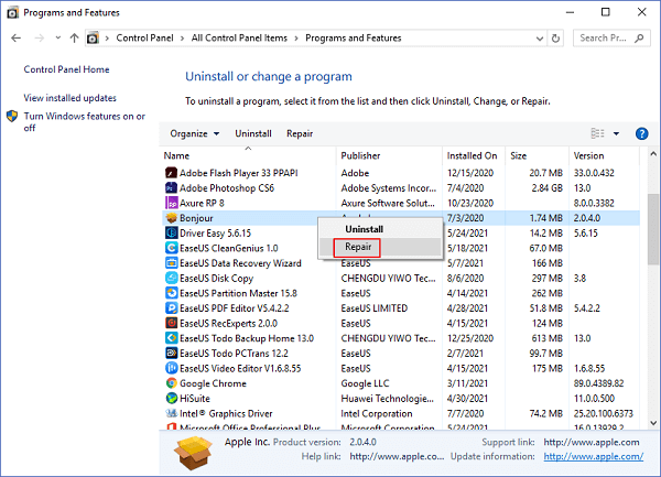 How to Repair and Uninstall Windows 11/10 Program  Get Your Answer Here - EaseUS