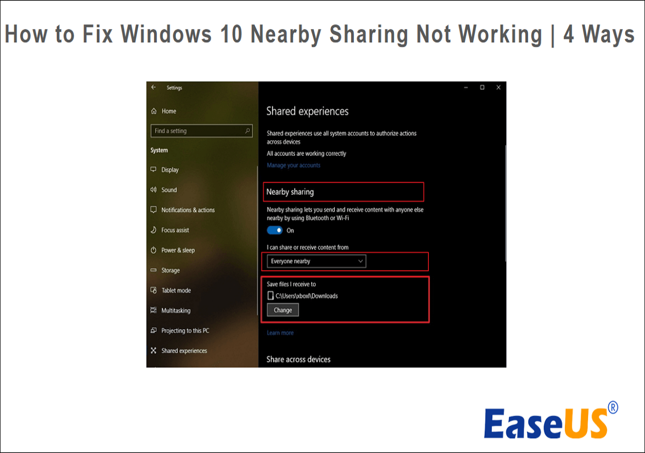 How to Fix Windows 10 Nearby Sharing Not Working - 4 Ways