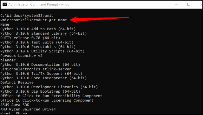 Uninstall A Program Using Command Prompt In Windows 11/10