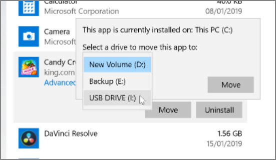 select external storage