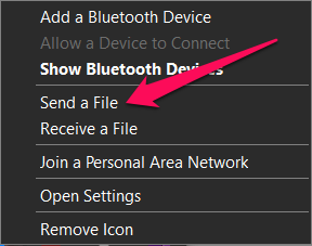 send a file bluetooth