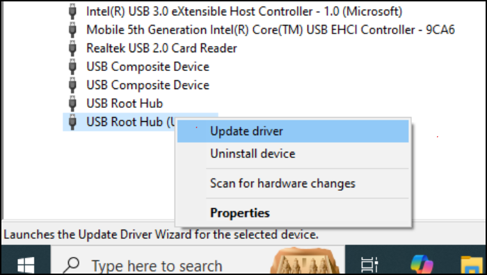 update usb driver