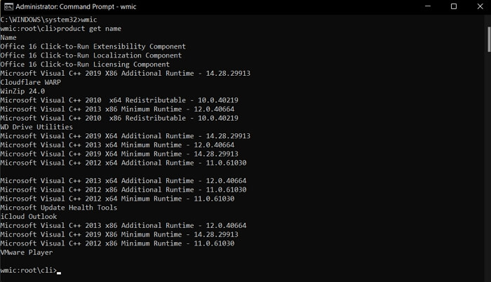 uninstall programs using command prompt