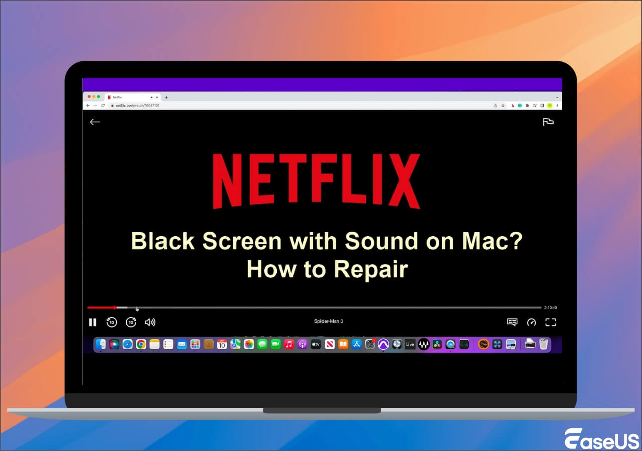 netflix black screen with sound macbook