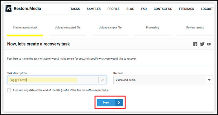 restoremedia recovery task