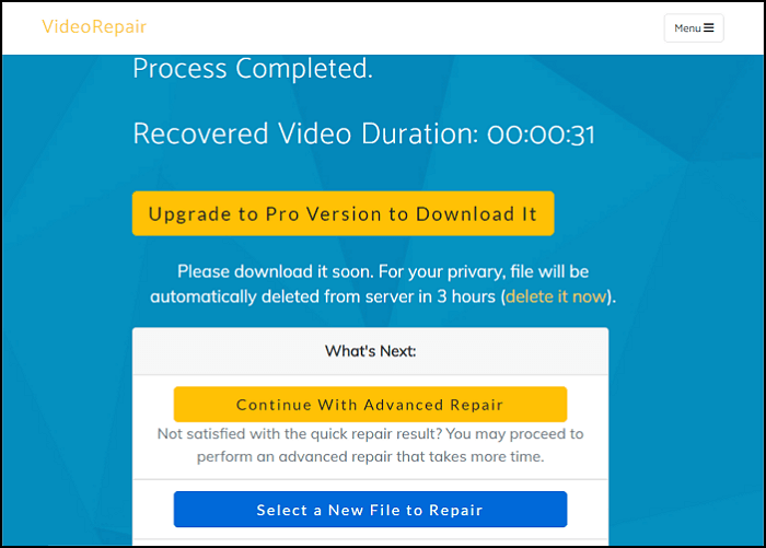 video repair results